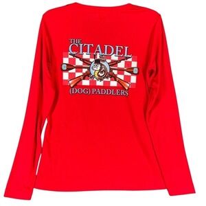 The Citadel Dog Paddlers Red Shirt Womens M Military College Bulldog Charleston